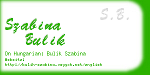 szabina bulik business card